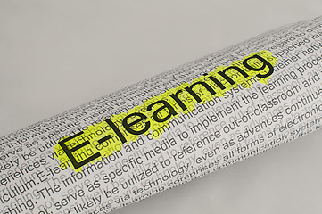 Image showing Typed text E-learning on paper 