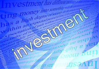 Image showing Text investment and blue background