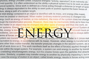 Image showing Typed text Energy on paper