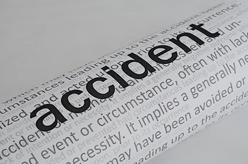 Image showing Typed text Accident on paper