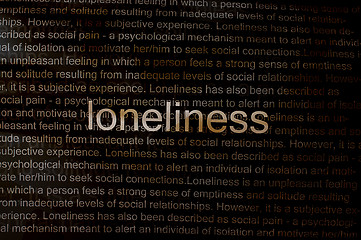 Image showing Typed text Loneliness on paper