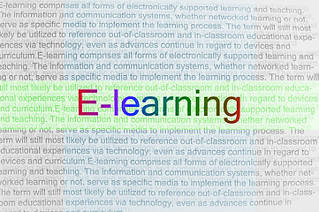 Image showing Typed text E-learning on paper 