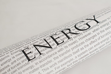 Image showing Typed text Energy on paper