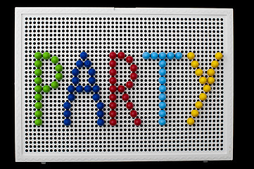 Image showing Text Party on child mosaic