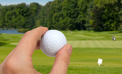 Image showing Hand With Golf Ball