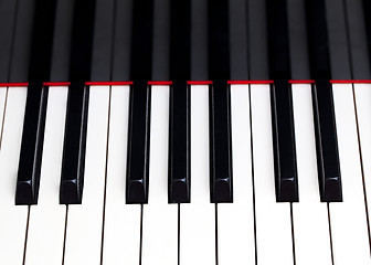 Image showing Close up of piano keys
