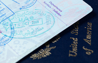 Image showing Visa stamps in US passport