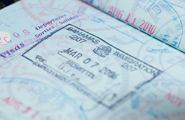 Image showing Visa stamps in US passport