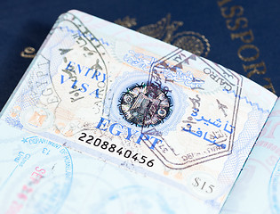 Image showing Visa stamps in US passport