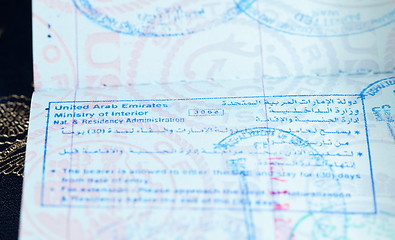 Image showing Visa stamps in US passport