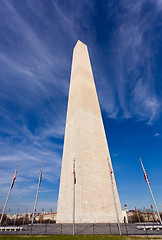 Image showing Wide angle view of Washington Monument