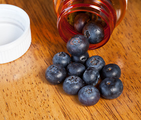 Image showing Blueberries in drug bottle