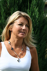 Image showing Blonde dressed in white