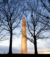 Image showing Wide angle view of Washington Monument