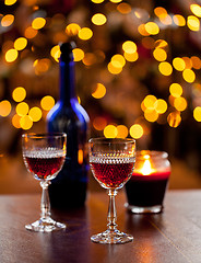 Image showing Sherry glasses in front of xmas tree