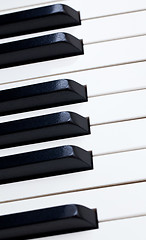 Image showing Close up of piano keys