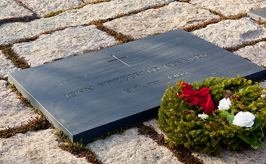 Image showing Christmas wreath by JFK memorial