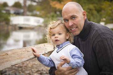 Image showing Handsome Father and Son in the Park