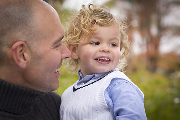 Image showing Handsome Father and Son in the Park