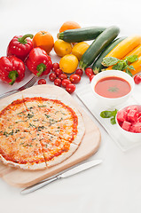 Image showing Italian original thin crust pizza