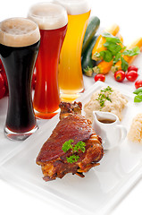 Image showing original German BBQ pork  knuckle