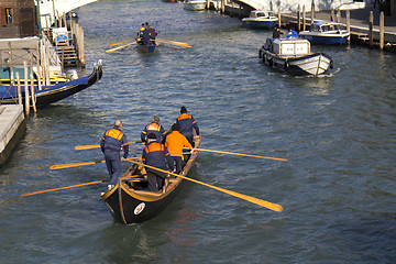 Image showing Rowers in Venice