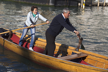 Image showing Couple of rowers