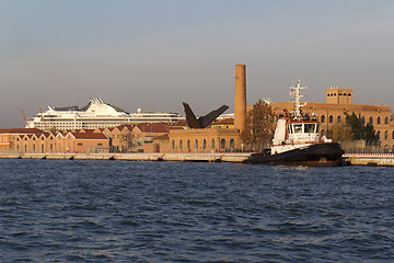 Image showing Tugboat moored