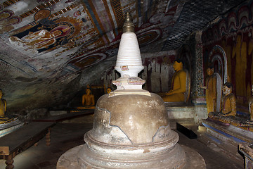 Image showing Stupa and buddhas