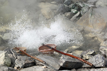 Image showing Boiling eggs and hot spring