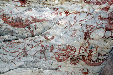 Image showing Pictures on the wall of cave