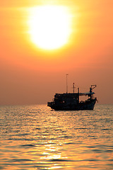 Image showing Boat and sun