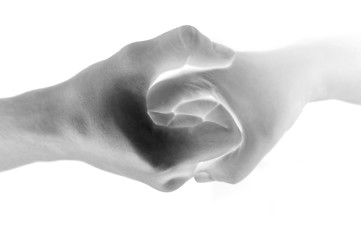 Image showing Two hands unite with eachother in symbol