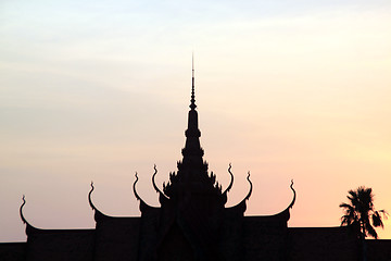 Image showing Silhouete of pagoda