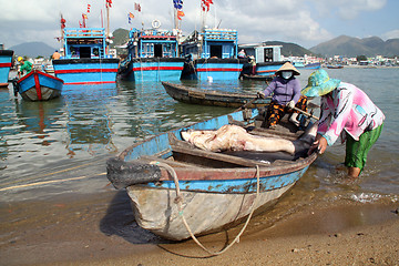 Image showing Women and shark in Nha Trang