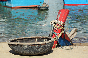 Image showing Beach and boats