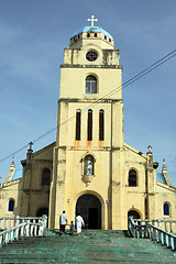 Image showing Staircase and church