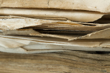 Image showing Old worn paper sheets of book