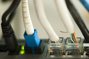 Image showing Jacks of the LAN cable plugged in router