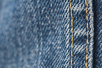 Image showing Orange stitch on the denim garment