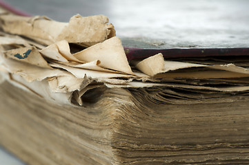 Image showing Old worn paper sheets of book