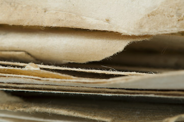 Image showing Old worn paper sheets of book