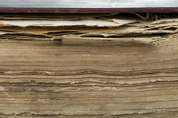 Image showing Old worn paper sheets of book