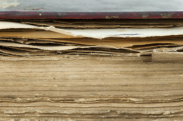 Image showing Old worn paper sheets of book