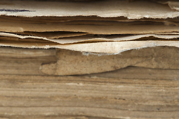 Image showing Old worn paper sheets of book