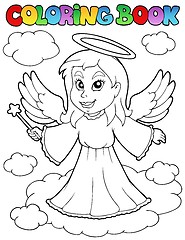 Image showing Coloring book angel theme image 1