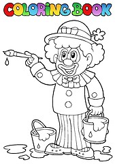 Image showing Coloring book with cheerful clown 2