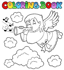 Image showing Coloring book angel theme image 3
