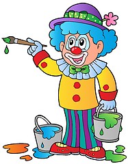 Image showing Cartoon clown artist