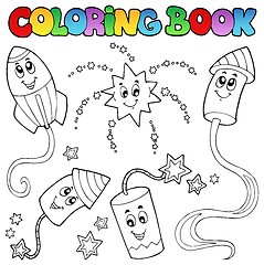 Image showing Coloring book fireworks theme 2